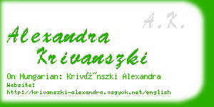 alexandra krivanszki business card